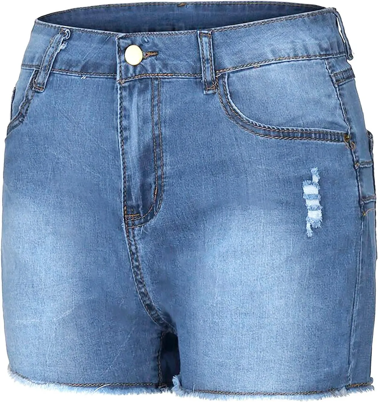 Ripped Jean Shorts Women High Waisted Comfort Flex Straight Leg Jean Casual Slim Summer Beach Denim Shorts Pants