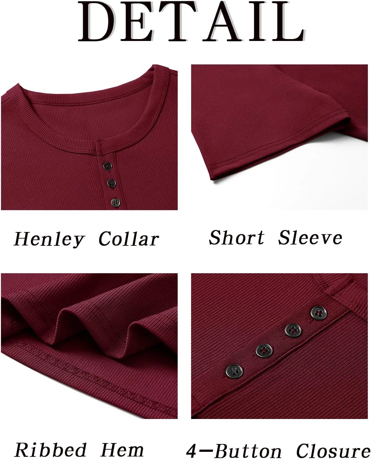 Runcati Men's Henley Shirts Short Sleeve Casual Ribbed Knitted Summer T-Shirt Slim Fit Workout Muscle Tops