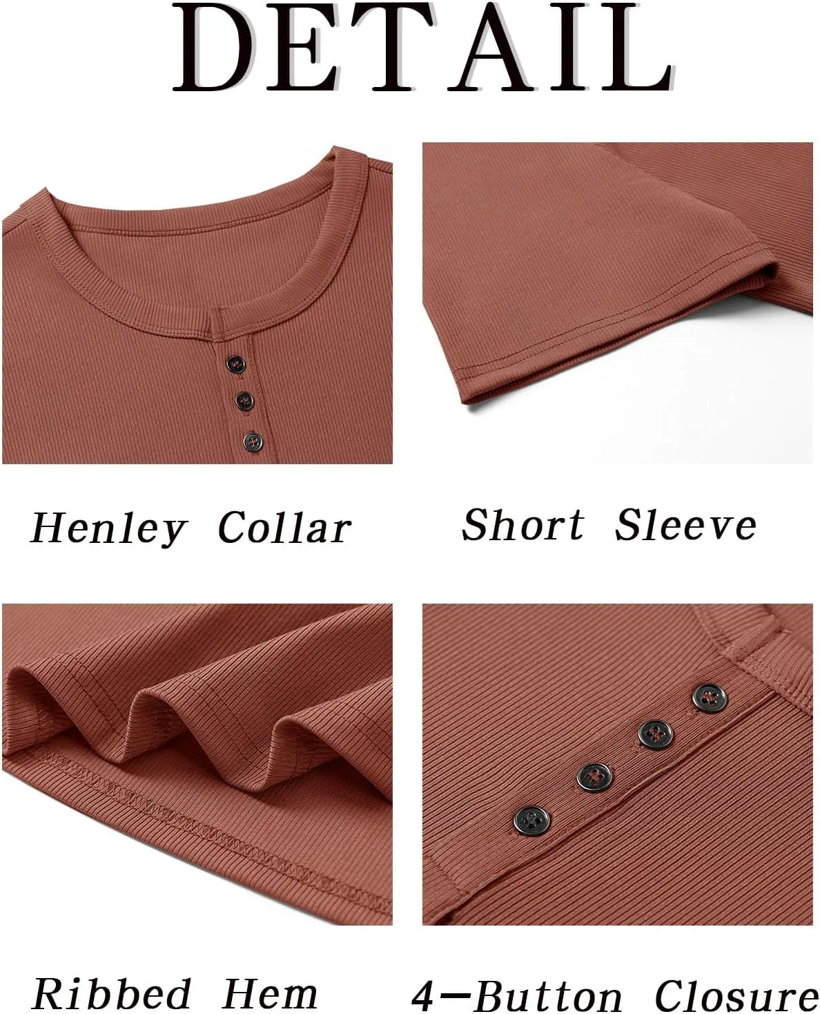 Runcati Men's Henley Shirts Short Sleeve Casual Ribbed Knitted Summer T-Shirt Slim Fit Workout Muscle Tops