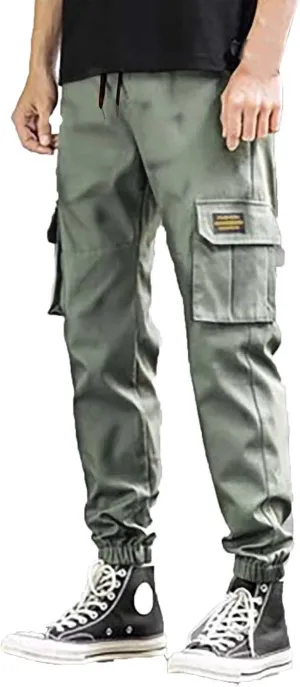 Silver Jeans for Men Mens Joggers Cargo Pants Fashion Casual Sweatpants Work Pants Drawstring Loose Trousers Pockets