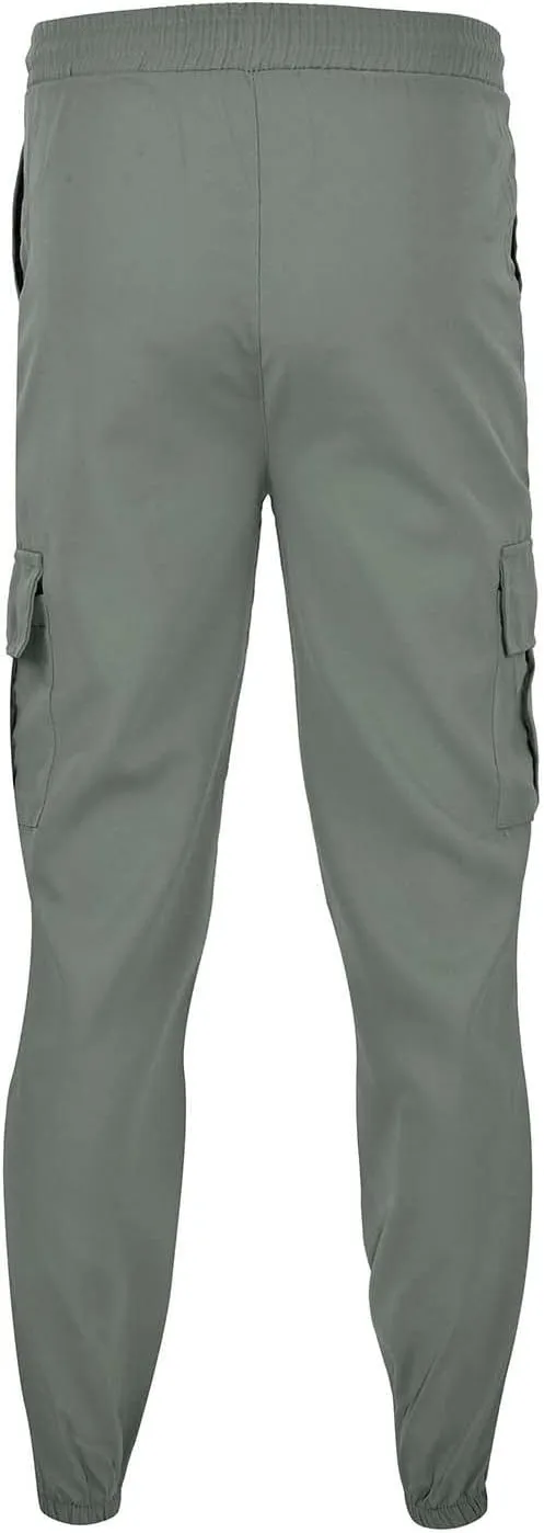 Silver Jeans for Men Mens Joggers Cargo Pants Fashion Casual Sweatpants Work Pants Drawstring Loose Trousers Pockets