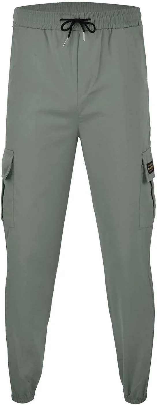 Silver Jeans for Men Mens Joggers Cargo Pants Fashion Casual Sweatpants Work Pants Drawstring Loose Trousers Pockets