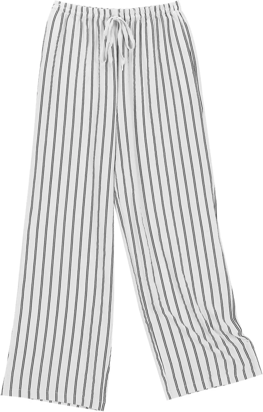 Summer Pants for Women 2024,Striped Wide Leg Loose Drawstring High Waist Palazzo Trousers Pants with Pockets