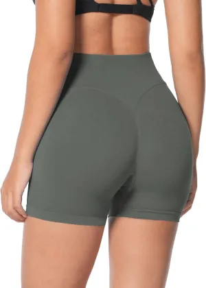 Sunzel Butt Scrunch Seamless Shorts, Womens 5 Inch Workout Shorts High Waist Stretch Booty Short for Gym/Yoga/Running/Biking