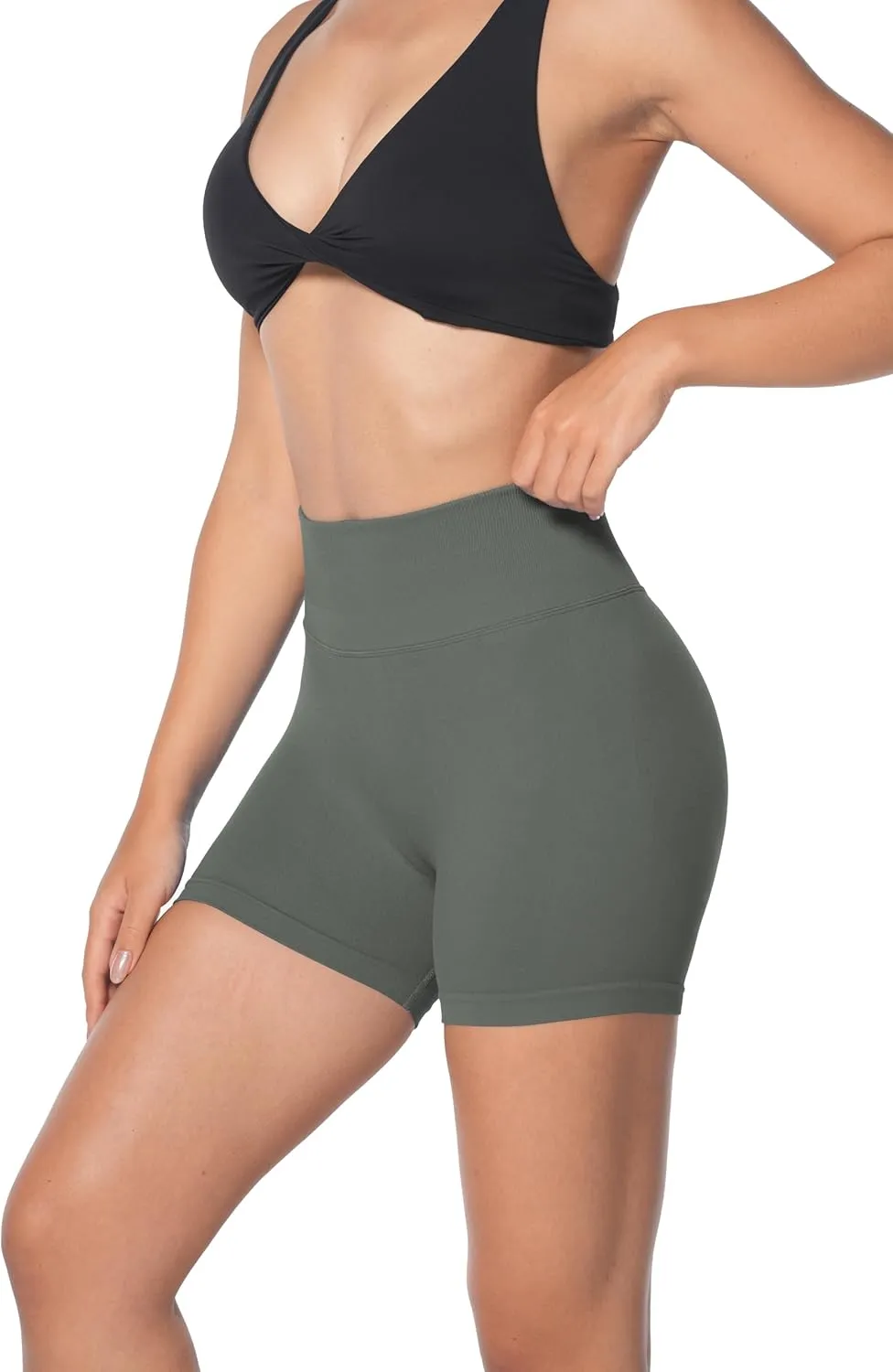 Sunzel Butt Scrunch Seamless Shorts, Womens 5 Inch Workout Shorts High Waist Stretch Booty Short for Gym/Yoga/Running/Biking