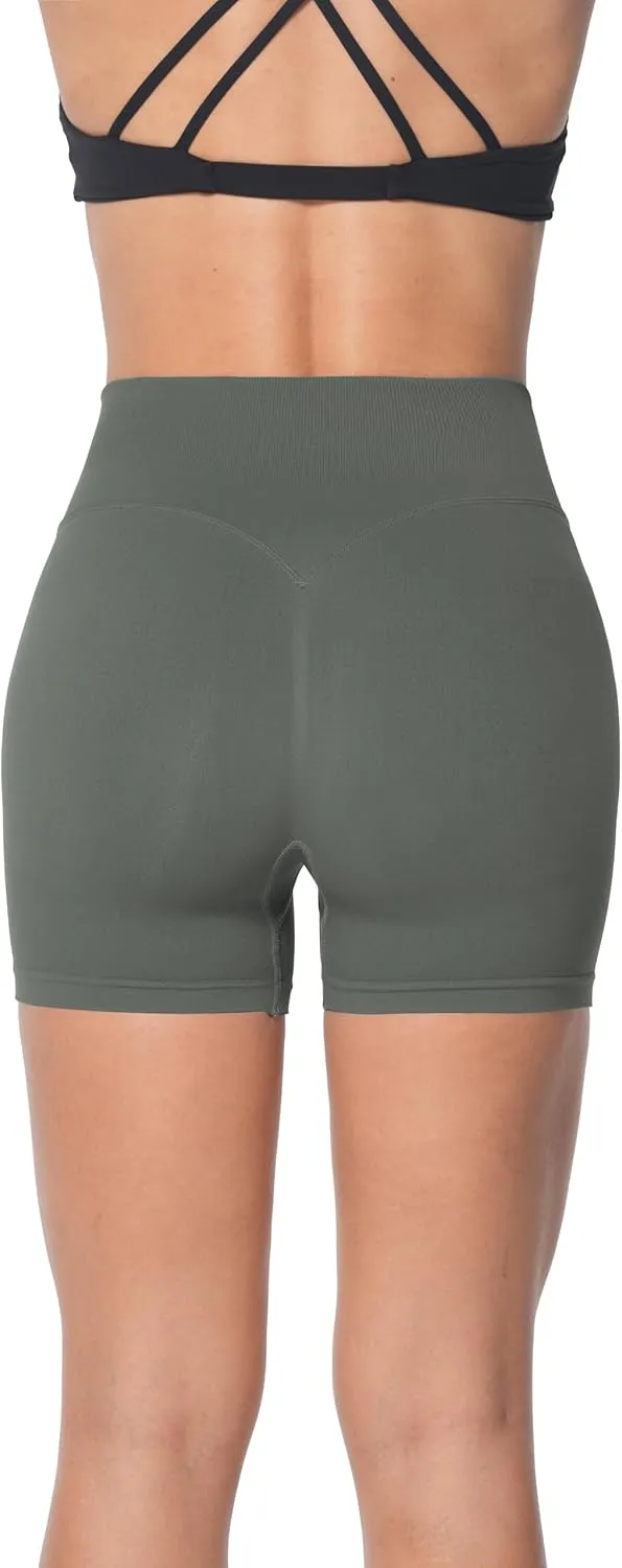 Sunzel Butt Scrunch Seamless Shorts, Womens 5 Inch Workout Shorts High Waist Stretch Booty Short for Gym/Yoga/Running/Biking