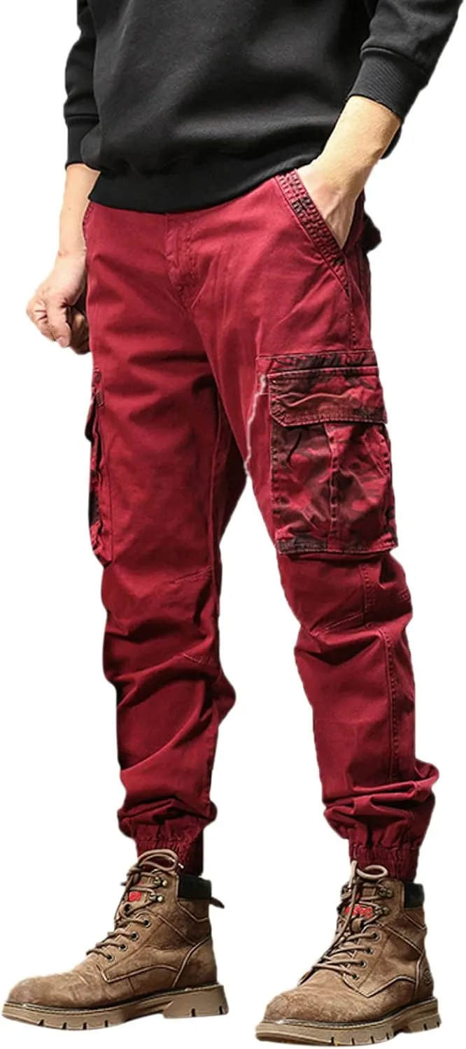 Sweatpant for Men with Pockets Cargo Sweatpants Open Bottom Straight Leg Casual Loose Fit Baggy Athletic Jogger Pants
