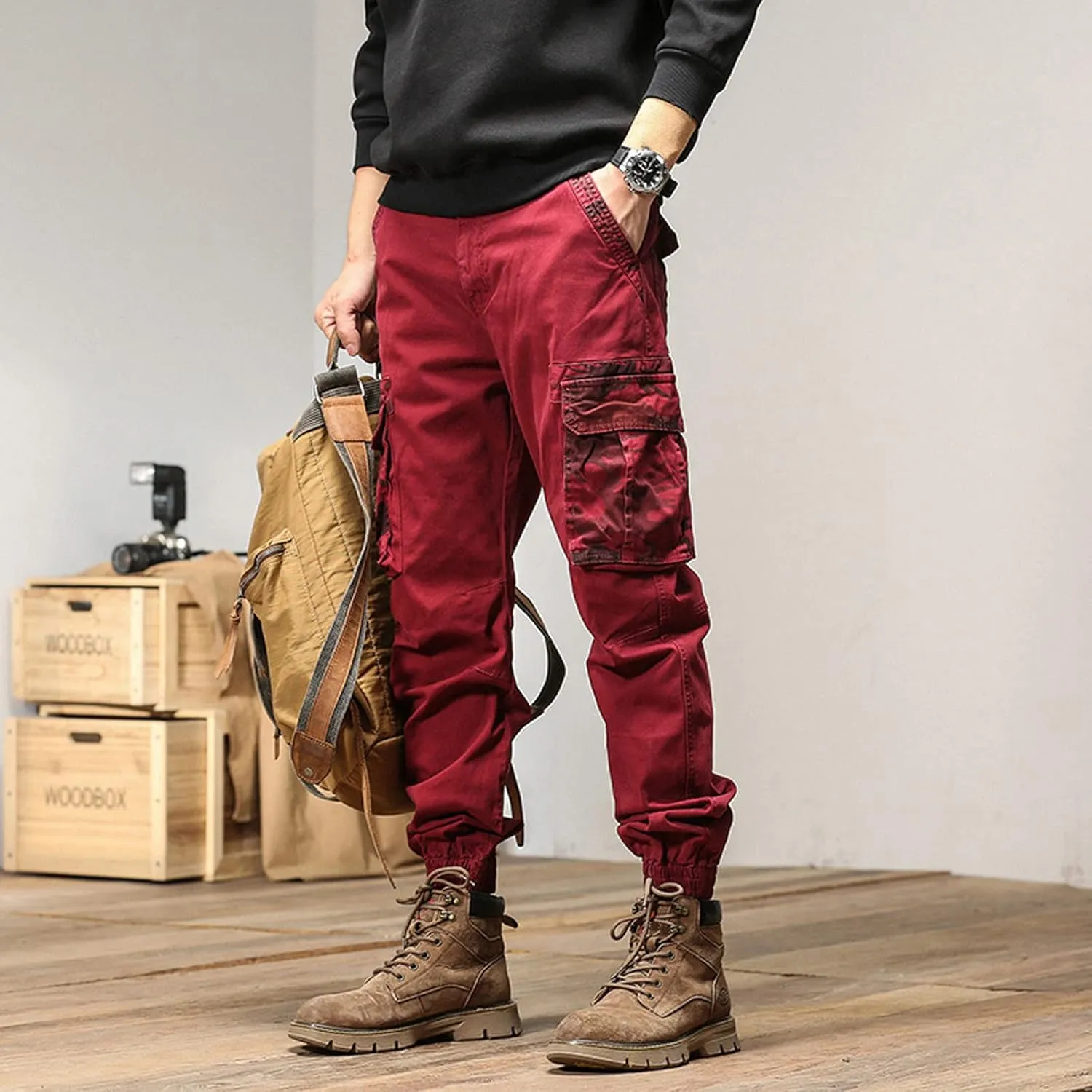 Sweatpant for Men with Pockets Cargo Sweatpants Open Bottom Straight Leg Casual Loose Fit Baggy Athletic Jogger Pants