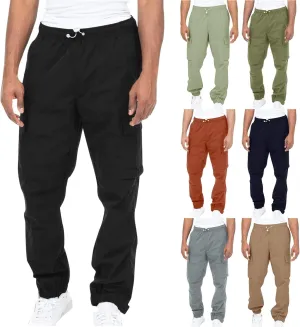 Sweatpant for Men with Pockets Workout Sports Pant Men's Cargo Pants Elastic Waist Joggers Solid Casual Multi Pockets