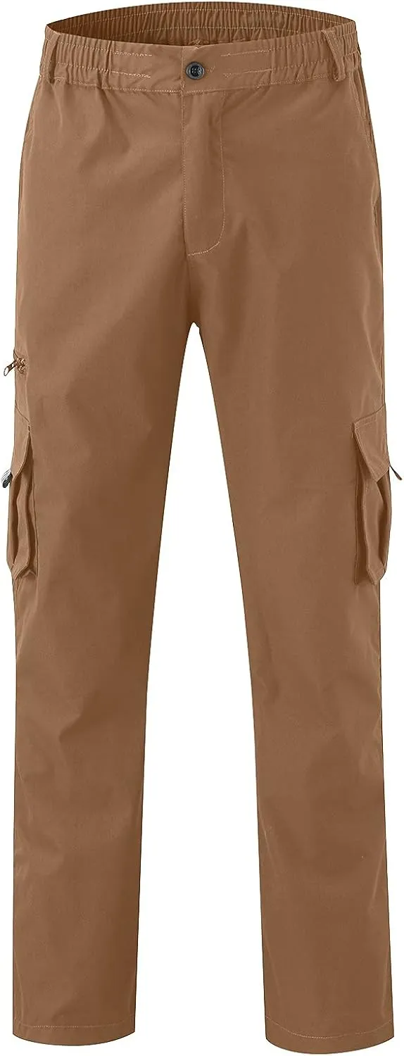 Sweatpant for Men with Pockets Workout Sports Pant Men's Cargo Pants Elastic Waist Joggers Solid Casual Multi Pockets