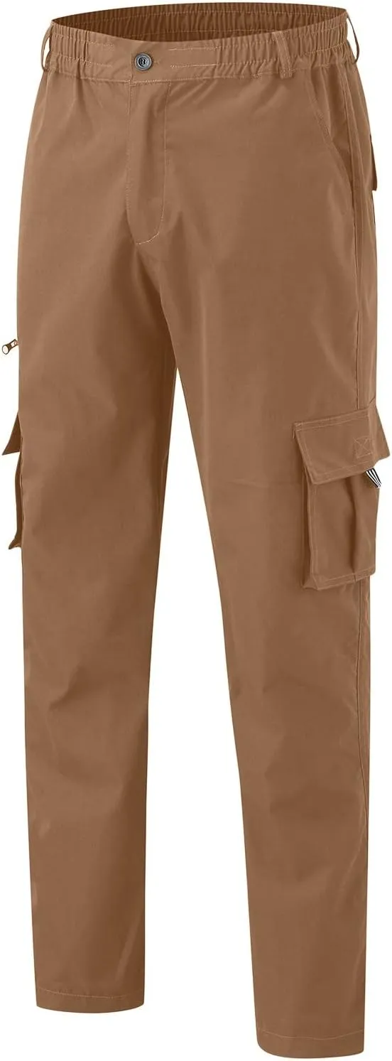 Sweatpant for Men with Pockets Workout Sports Pant Men's Cargo Pants Elastic Waist Joggers Solid Casual Multi Pockets