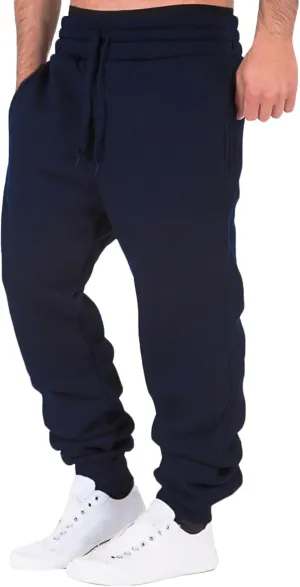 Sweatpants for Men with Pockets Jogger Sweatpants Drawstring Outdoor Trousers with Pockets Men's Cotton Multi-Pockets