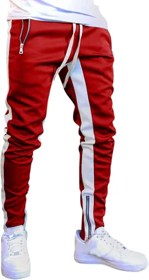 Sweatpants for Men with Pockets Pants Zipper Pockets Athletic Jogger Fitness Workout Gym Sweatpants Men's Cargo Pants