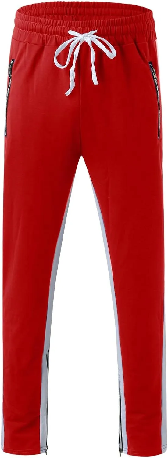 Sweatpants for Men with Pockets Pants Zipper Pockets Athletic Jogger Fitness Workout Gym Sweatpants Men's Cargo Pants