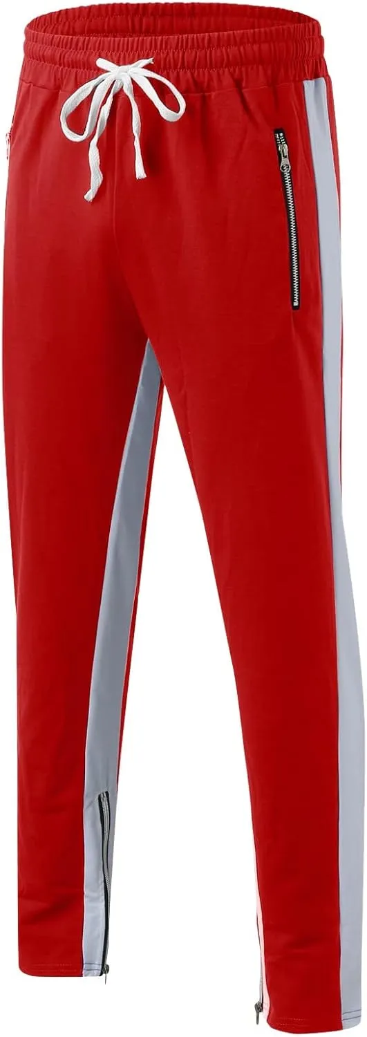 Sweatpants for Men with Pockets Pants Zipper Pockets Athletic Jogger Fitness Workout Gym Sweatpants Men's Cargo Pants