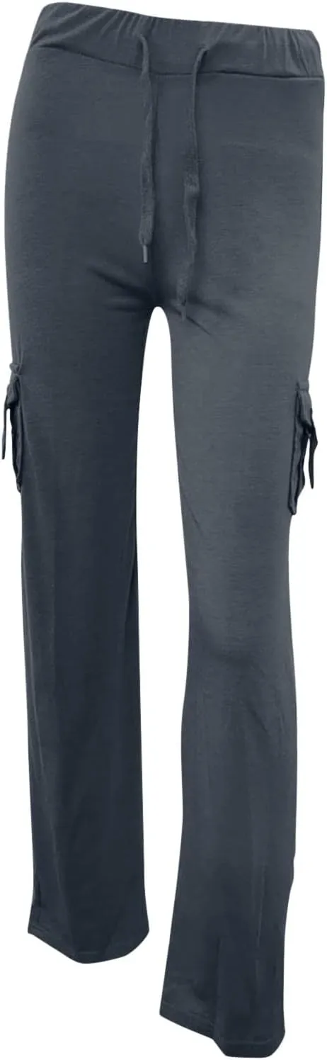 Sweatpants for Women Wide Leg Cargo Pants High Rise Yoga Leggings with Pockets Plus Size Y2K Drawstring Straight Leg Pants