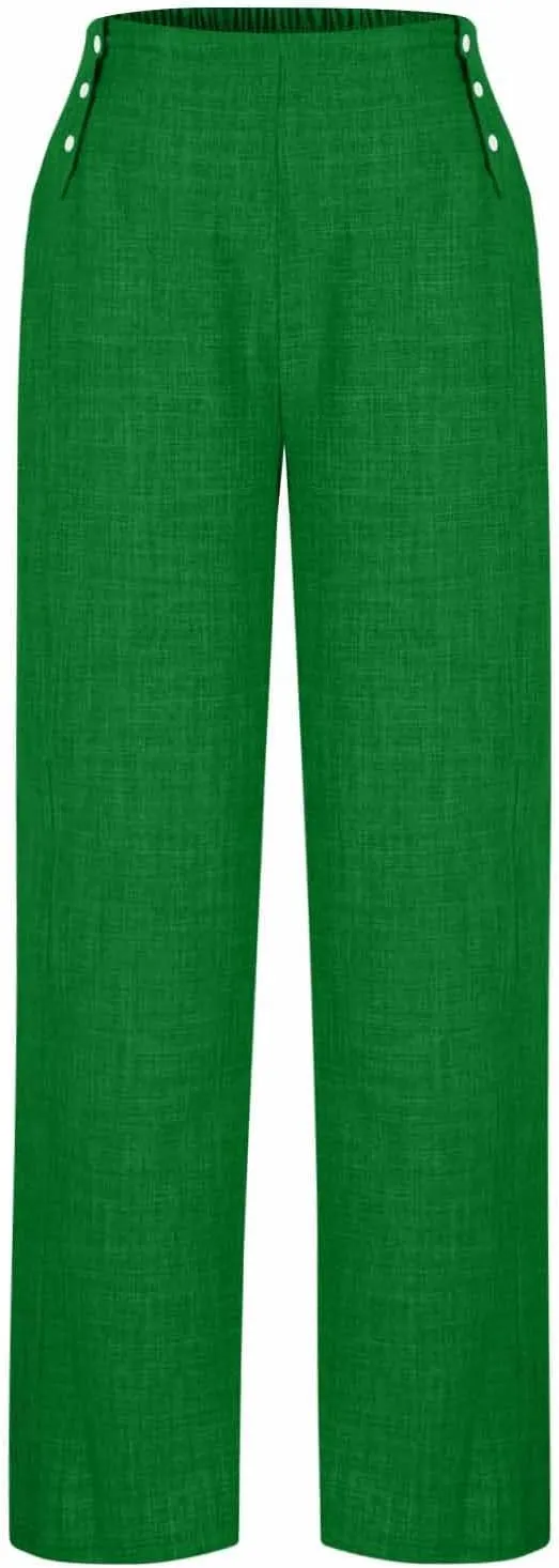 TARIENDY Wide Leg Pants for Women High Waisted Elatsic Pants Beach Casual Summer Trousers Loose Comfy Palazzo Pants 2025