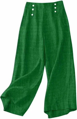 TARIENDY Wide Leg Pants for Women High Waisted Elatsic Pants Beach Casual Summer Trousers Loose Comfy Palazzo Pants 2025