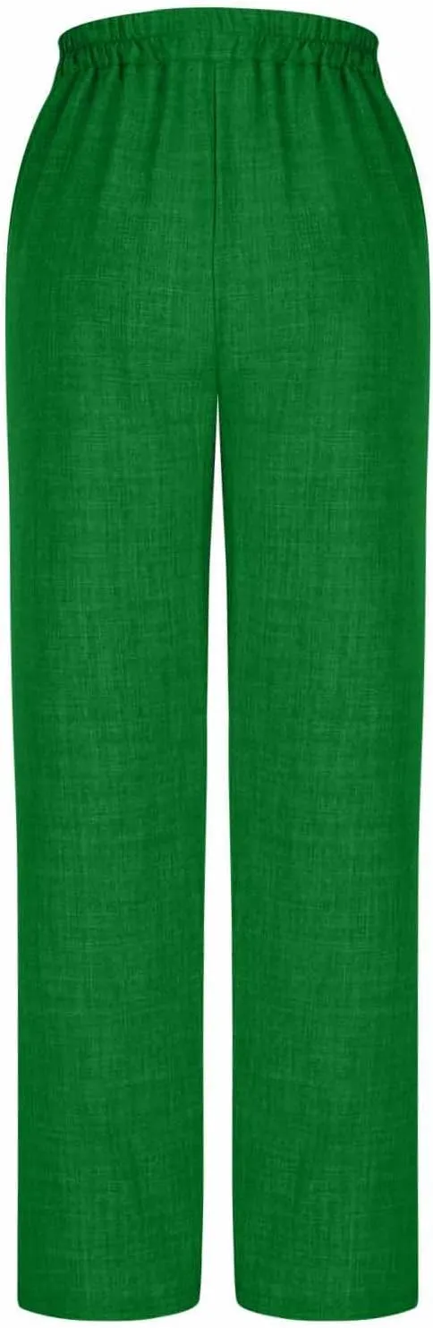 TARIENDY Wide Leg Pants for Women High Waisted Elatsic Pants Beach Casual Summer Trousers Loose Comfy Palazzo Pants 2025