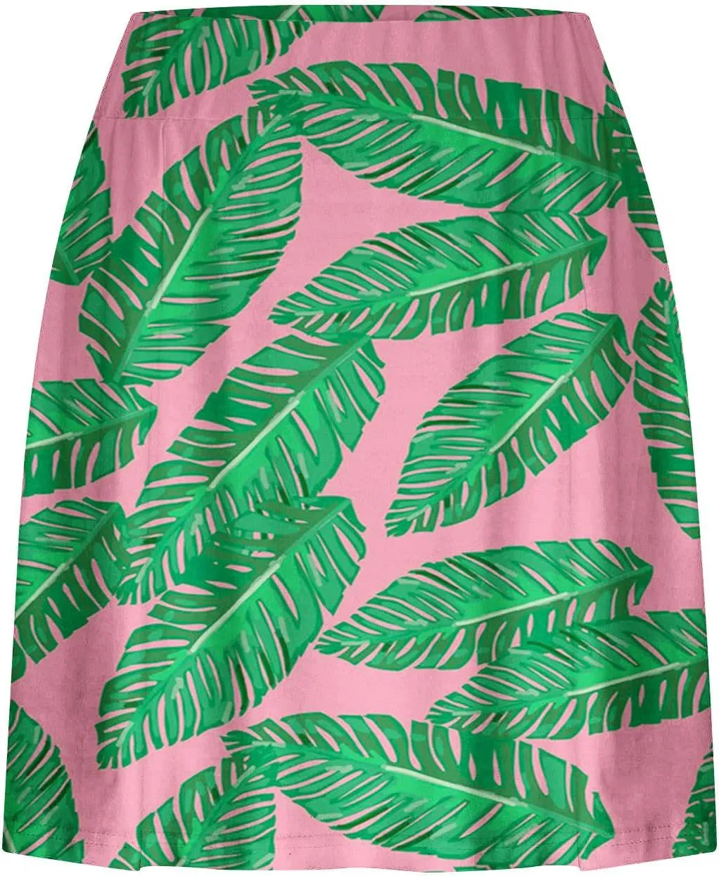 Tennis Skirt for Women High Waisted Tropical Print Athletic Skorts Lightweight Active Workout Shorts Fake 2 Piece