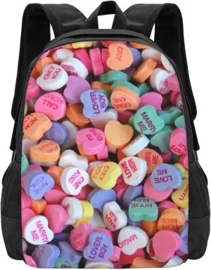 Valentine'S Day Candy Heart Lightweight Backpack  Large Capacity 15 Laptop Bag For Travel & Outdoor