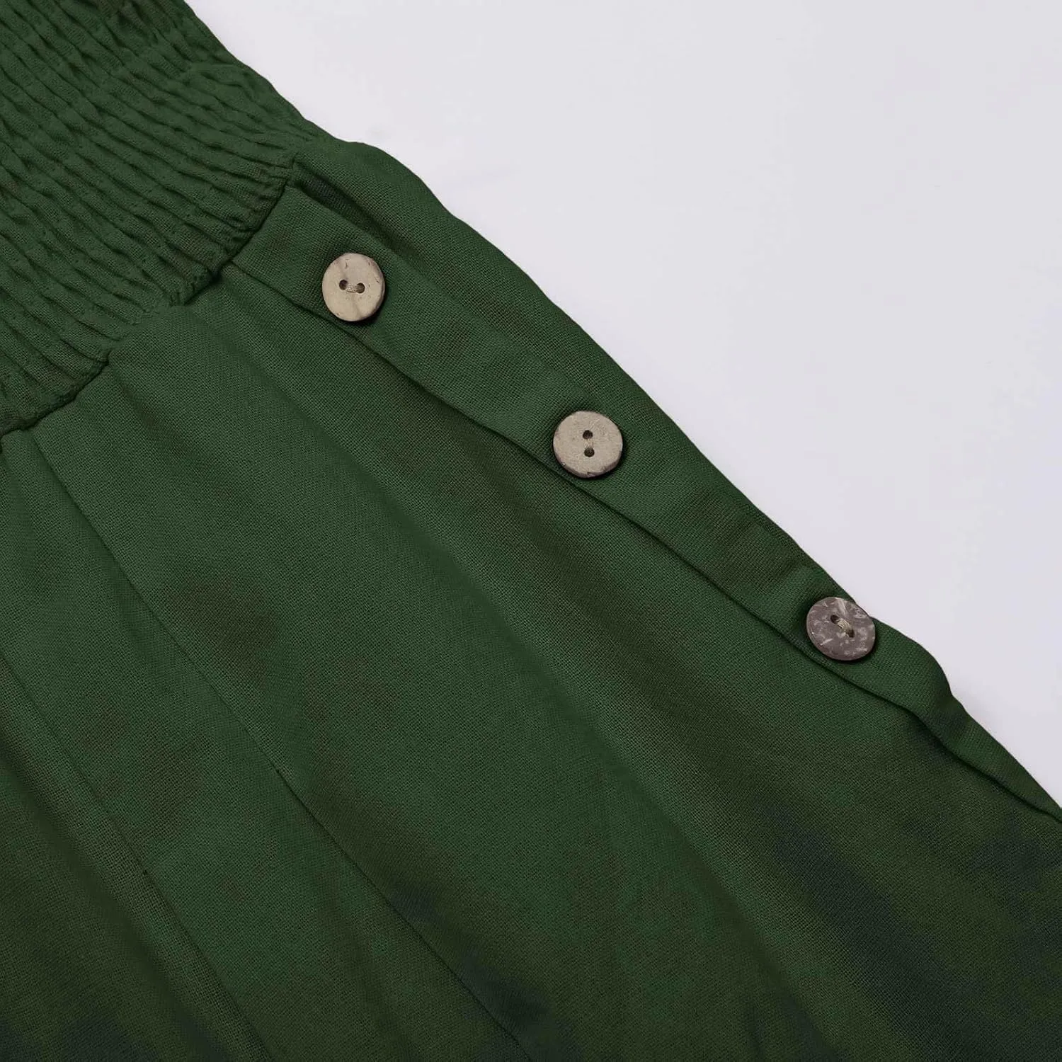 Women Linen Palazzo Pants 2024 Summer Casual Loose Beach Wide Leg Elastic High Waist Travel Lounge Pants with Pockets