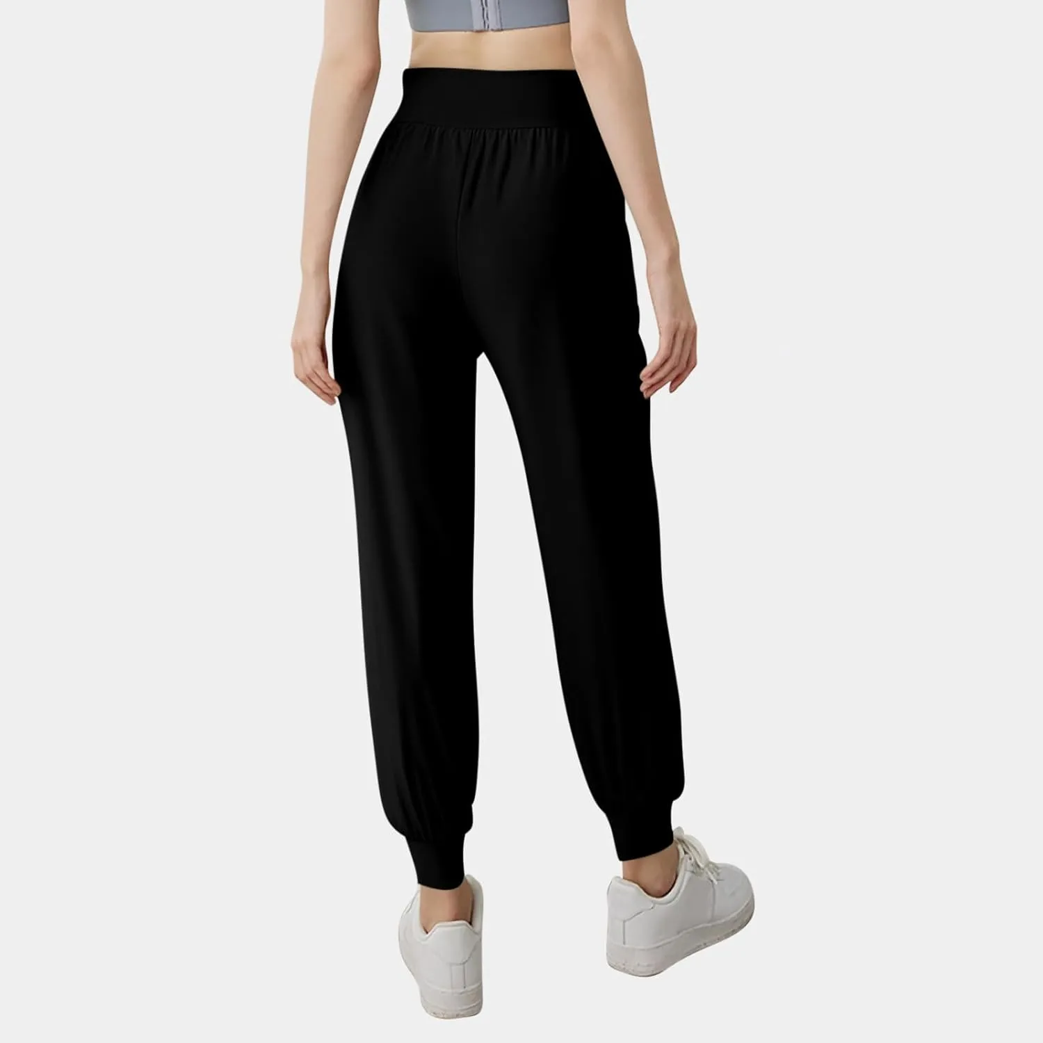 Women Tapered Joggers Pants with Pocket Casual Yoga High Waist Sweatpants Drawstring Ankle Pant Jogger Sweat Trousers