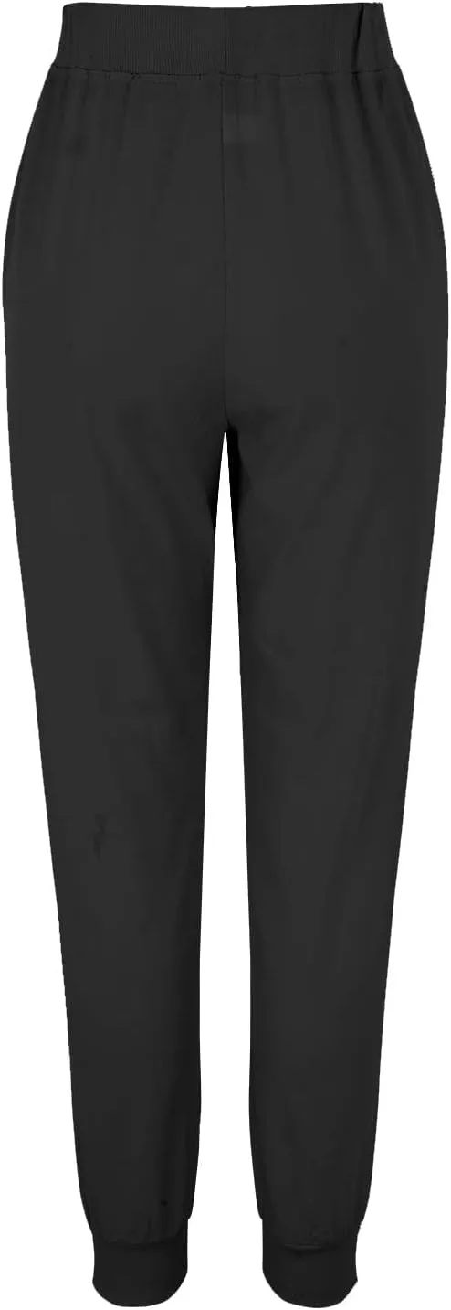 Women Tapered Pants Cotton Linen Drawstring Back Elastic Waist Trousers Casual Summer Plus Size Joggers with Pockets