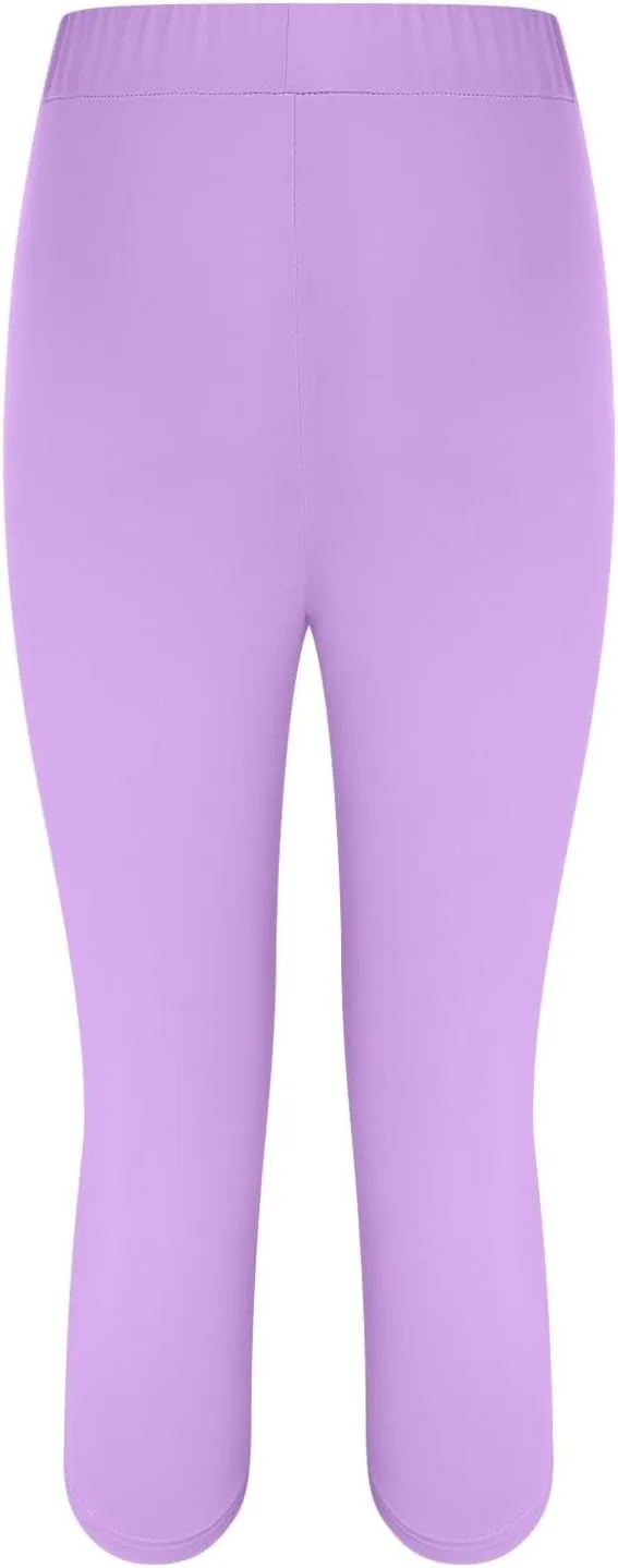 Women's Capri Yoga Pants Stretch High Waist Elastic Cropped Pants Resort Beach Leggings Casual Summer Pedal Pushers