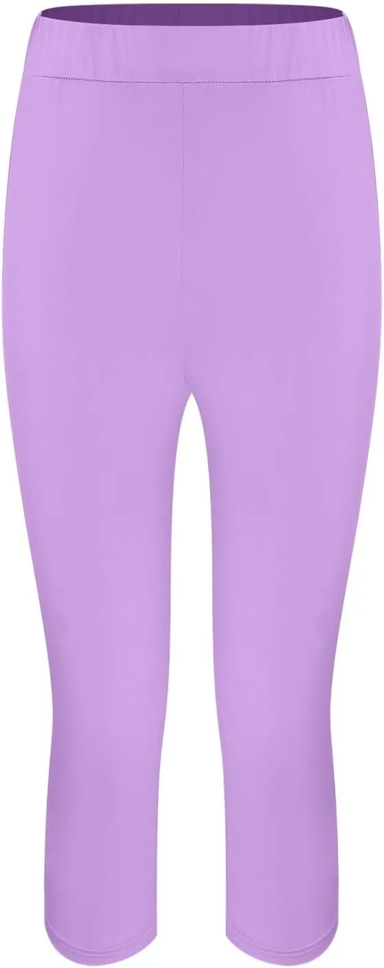 Women's Capri Yoga Pants Stretch High Waist Elastic Cropped Pants Resort Beach Leggings Casual Summer Pedal Pushers