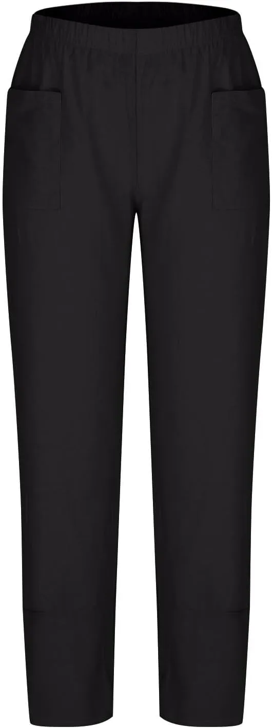 Womens Cotton Linen Harem Pants Casual Loose Fit High Waisted Pants Jogger Trousers Lounge Bottoms Slacks with Pockets