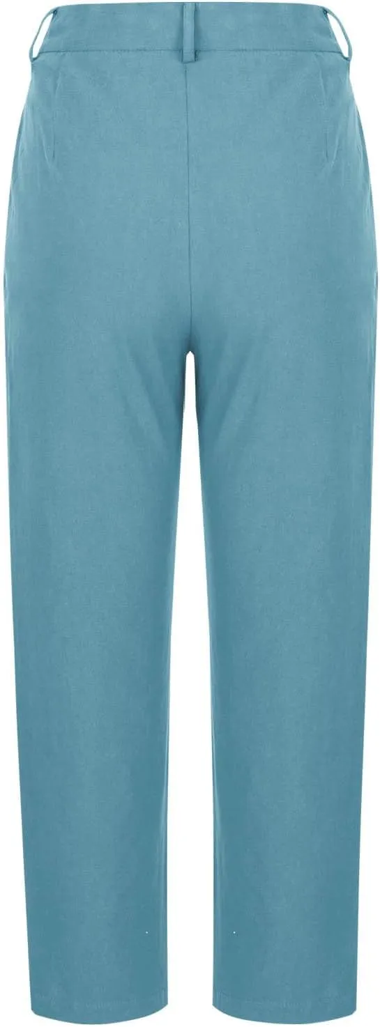 Women's Dress Capris Elegant Straight Leg Business Trousers High Waist Dressy Work Pants Summer Slacks