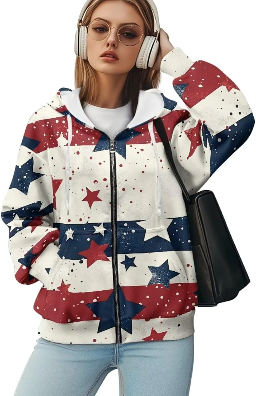 Women's Full Zip Up Hoodie with Pockets Oversized Sweatshirts Long Sleeve Fashion Clothes Jacket