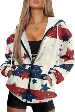 Women's Full Zip Up Hoodie with Pockets Oversized Sweatshirts Long Sleeve Fashion Clothes Jacket