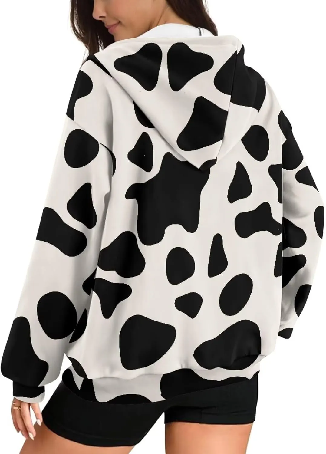 Women's Hoodie Full Zip Up Sweatshirts Long Sleeve Fashion Clothes Oversized Jacket with Pockets