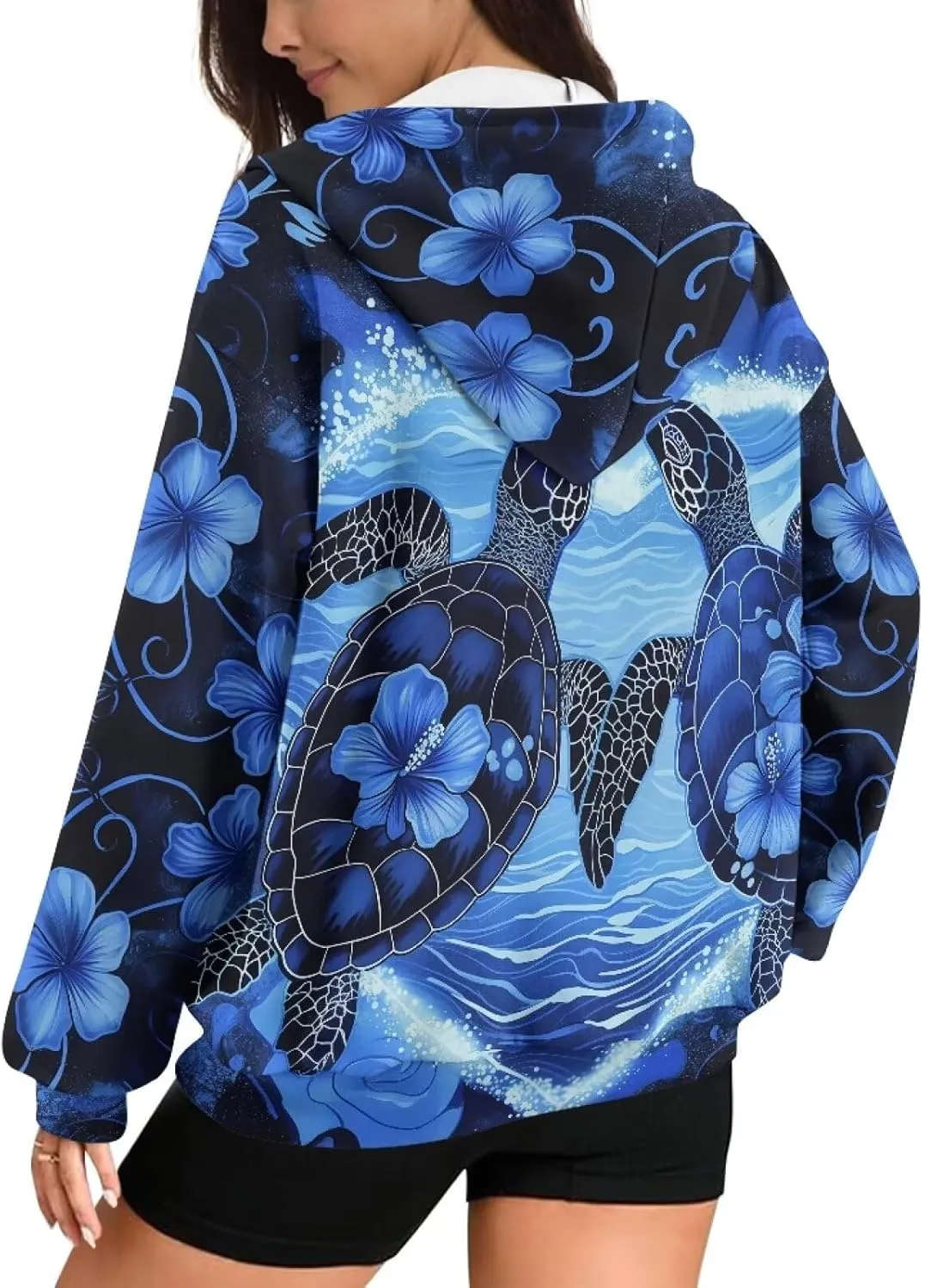 Women's Hoodie Full Zip Up Sweatshirts Long Sleeve Fashion Clothes Oversized Jacket with Pockets