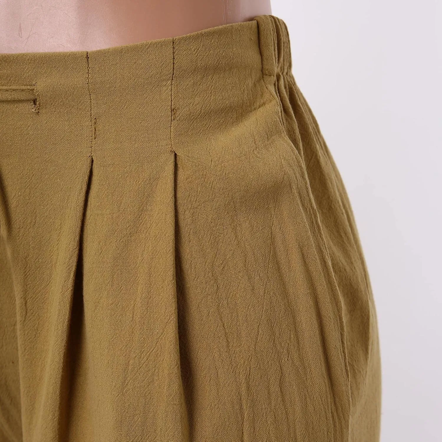 Womens Linen Pants Casual Straight Leg Fit Elastic Waisted Drawstring Cotton Trousers with Pockets Summer Yoga Pant
