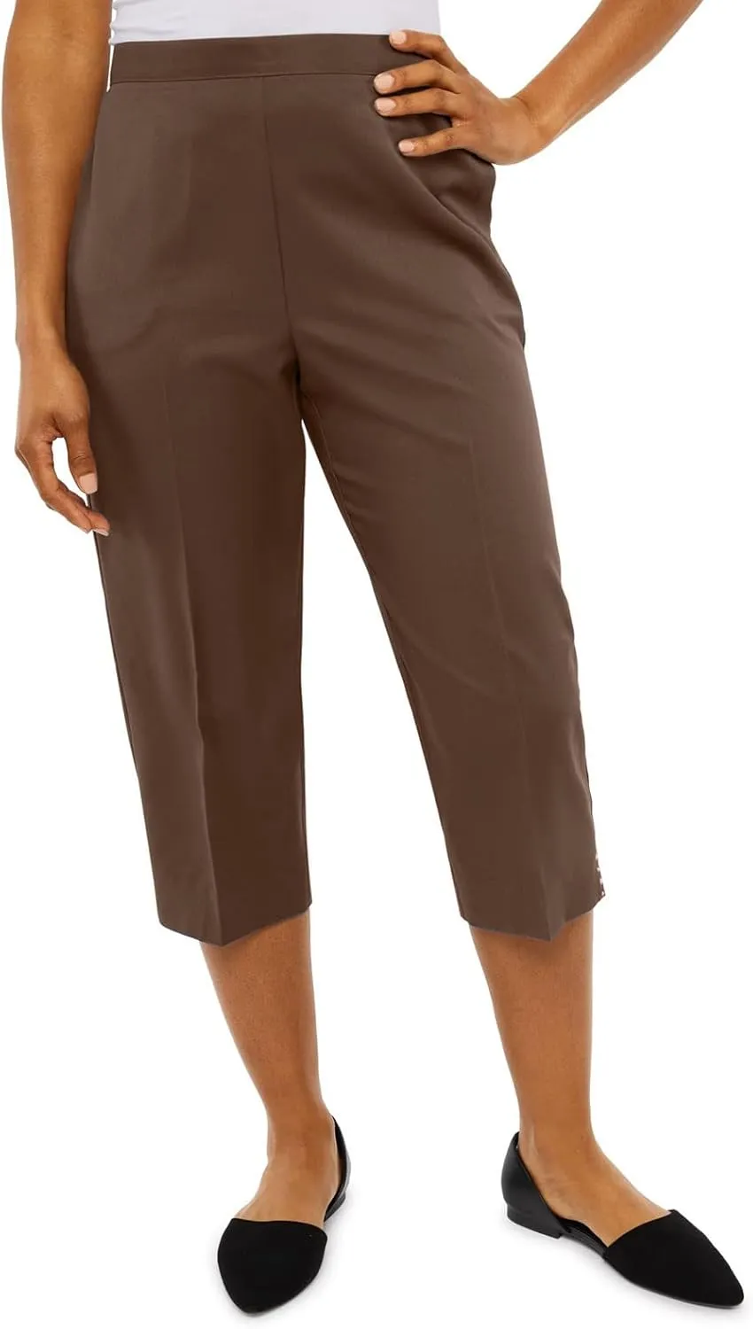 Womens Linen Pants Casual Summer High Waisted Cropped Wide Leg Pants Comfy Palazzo Beach Trousers