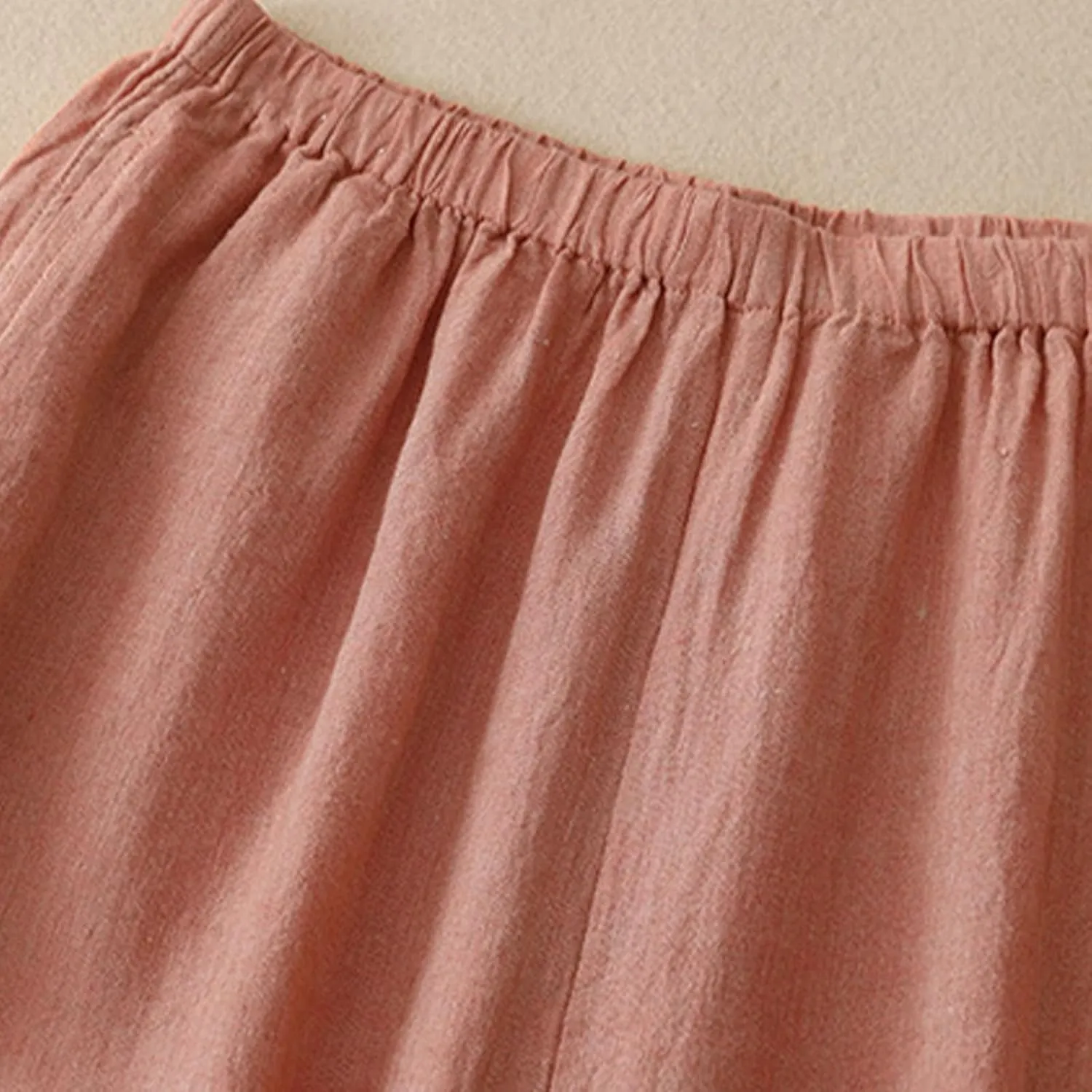 Womens Linen Pants Wide Leg Palazzo Trousers 2025 Summer Solid High Elastic Waist Flowy Casual Pants with Pockets