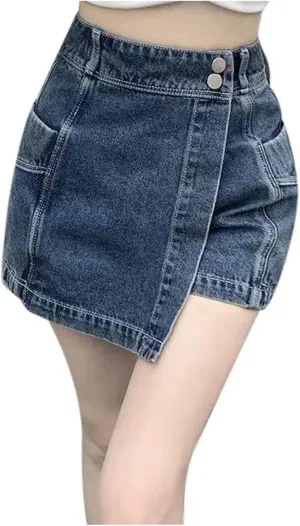 Womens Mid-High Waisted Ripped Denim Jean Shorts Cutoff Stretchy 2025 Summer Casual Beach Wide Leg Hot Short Pants