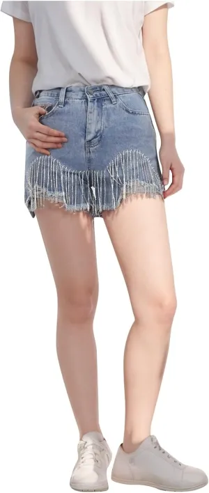 Womens Mid-High Waisted Ripped Denim Jean Shorts Cutoff Stretchy 2025 Summer Casual Beach Wide Leg Hot Short Pants