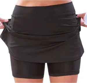 Women's Plus Size Tennis Skirts with Pockets Built-in Shorts High Waisted Golf Skirts for Casual Running Gym Workout
