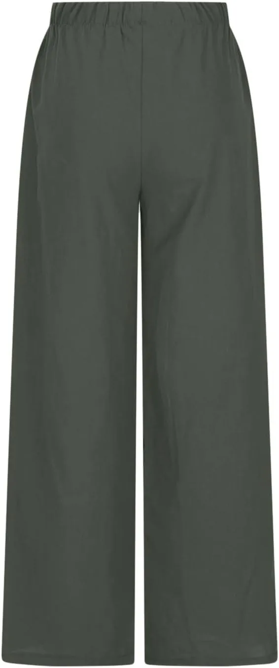 Women's Summer Drawstring High Waist Wide Leg Pants Loose Breathable Soft Comfy Trouser Cotton Linen Palazzo Pants
