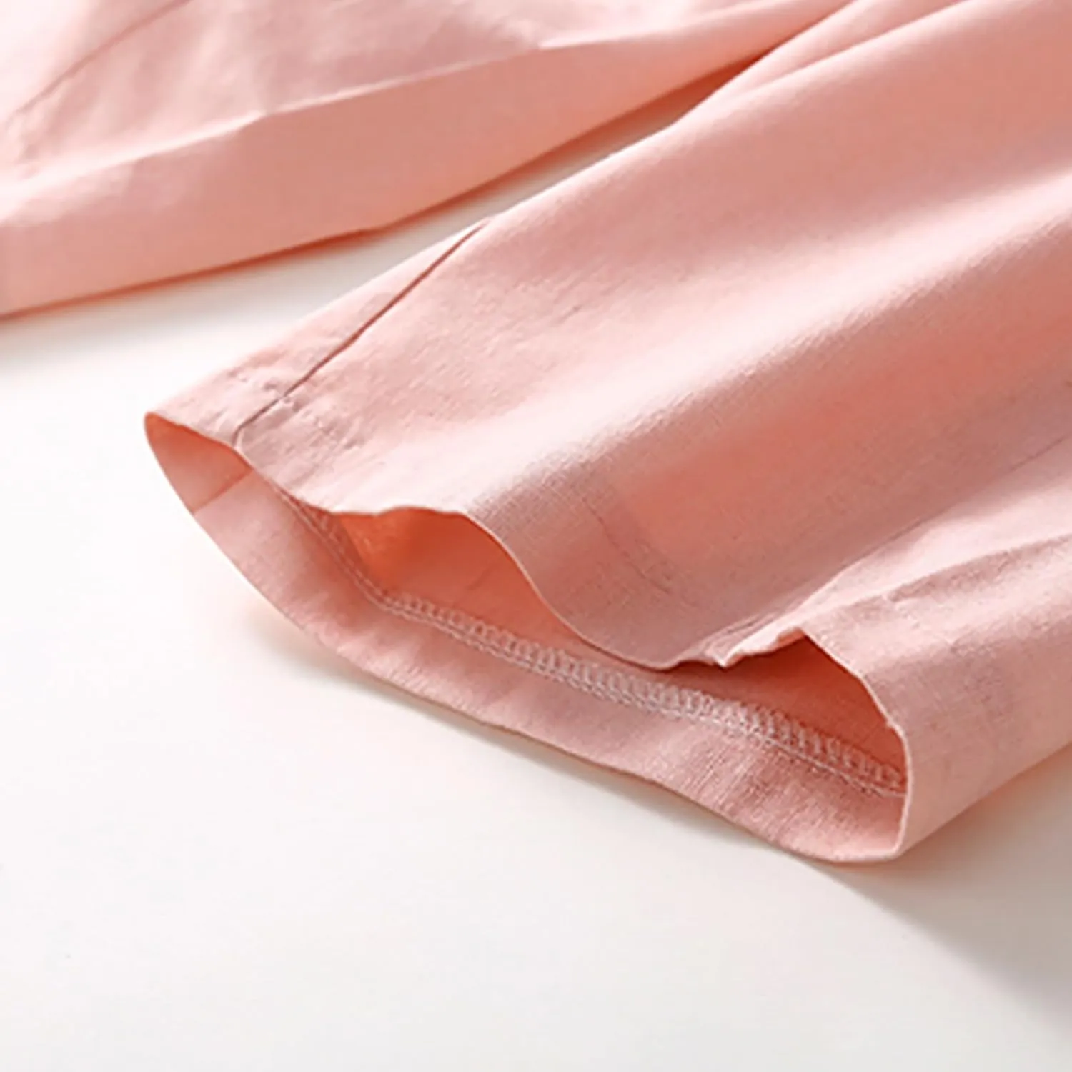 Womens Summer Pants Cotton Linen Loose Fit Trousers with Pockets 2025 Casual Elastic Waist Wide Leg Pants Trousers