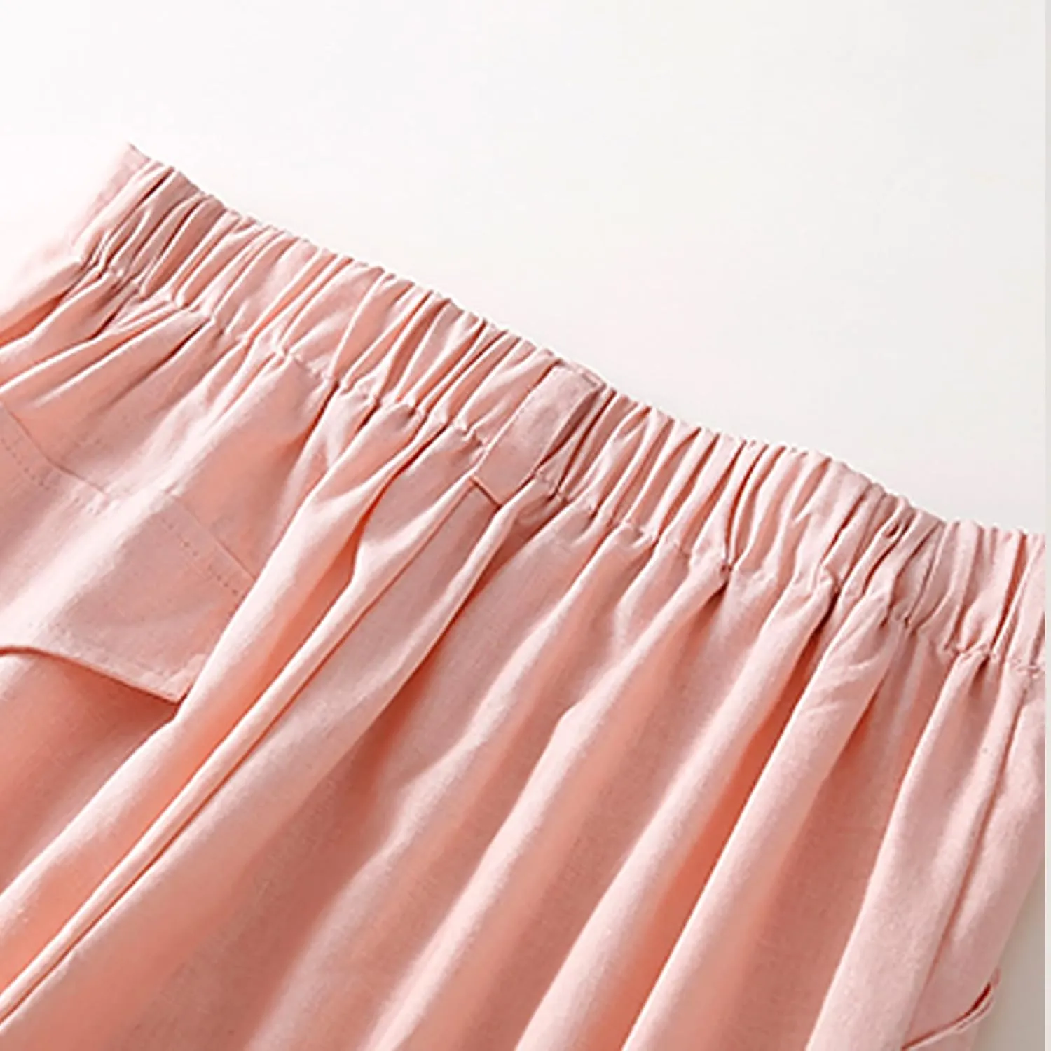 Womens Summer Pants Cotton Linen Loose Fit Trousers with Pockets 2025 Casual Elastic Waist Wide Leg Pants Trousers