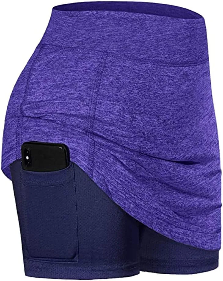 Women's Tennis Golf Skirts High Waisted with Pockets Inner Shorts for Athletic Skorts Running