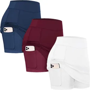 Women's Tennis Golf Skirts High Waisted with Pockets Inner Shorts for Athletic Skorts Running