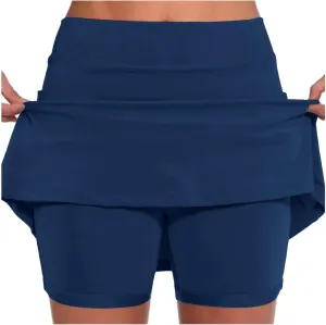 Women's Tennis Skirt High Waist Pleated Skort Summer Sports Running Mini Skirt Workout Running Skirt with Inner Short