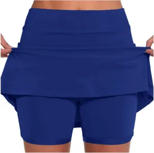 Women's Tennis Skirt High Waist Pleated Skort Summer Sports Running Mini Skirt Workout Running Skirt with Inner Short