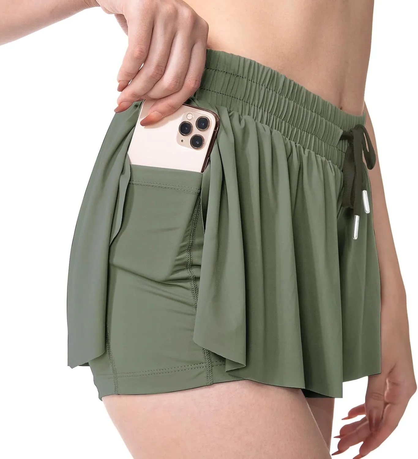 YLDUJ AMUM Womens Flowy Shorts with Pockets